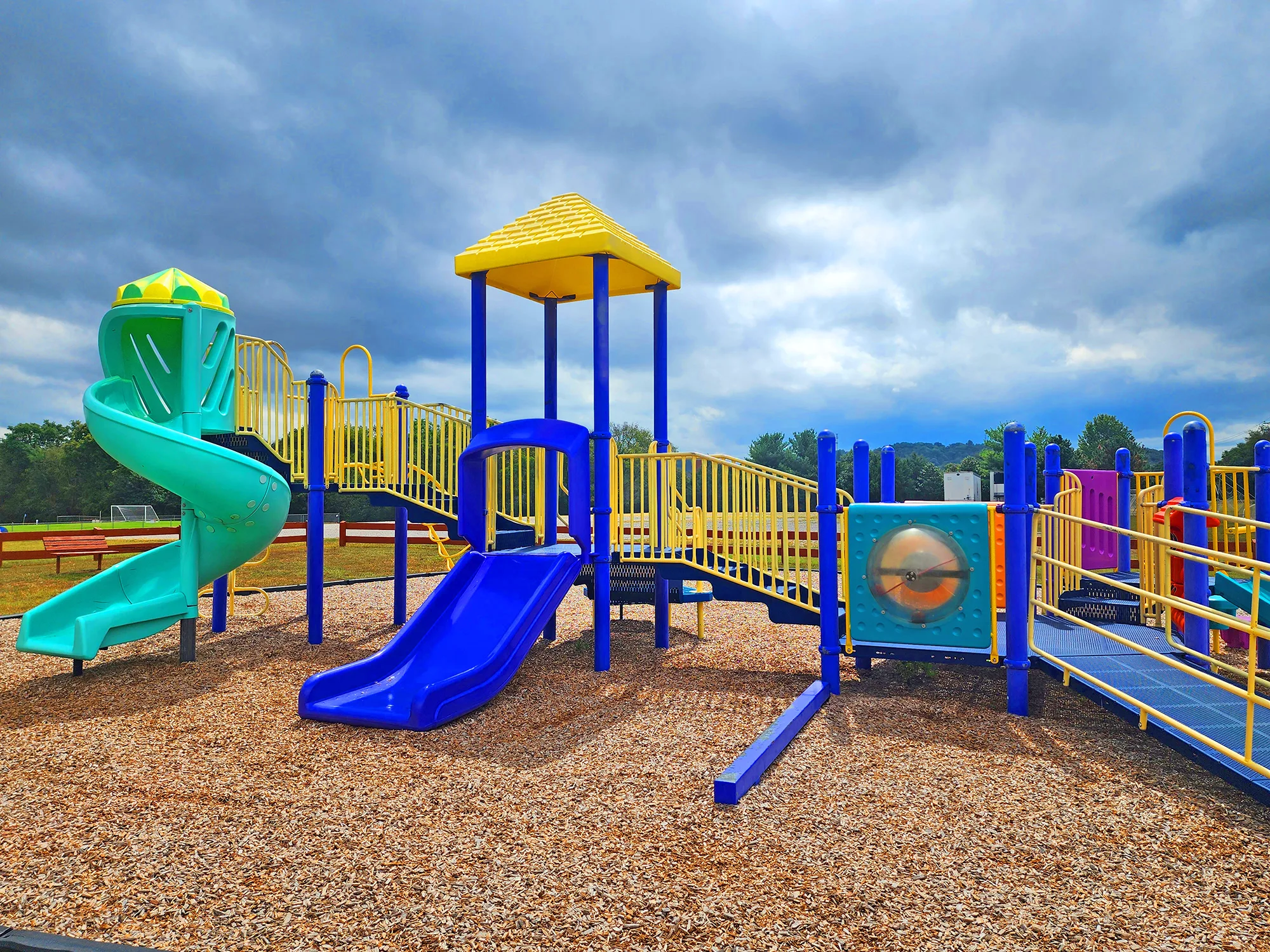 Playground with 2 slides