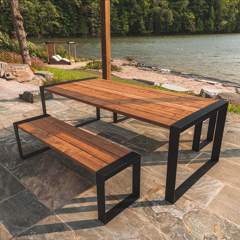 Muskoka wooden picnic table